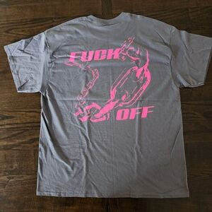 Y2K-inspired Gray Graphic Tee - "Nowhere Fast" - Size L